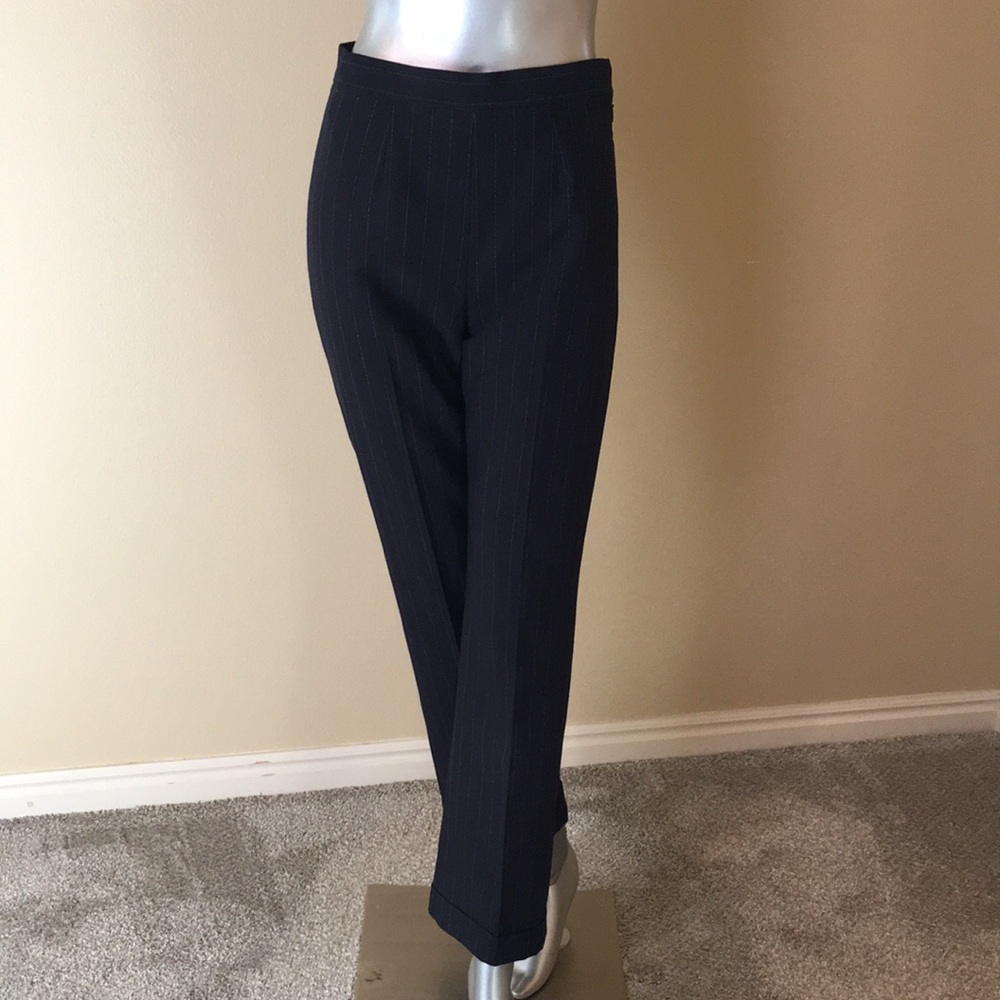 Vinatge DKNY Pinstripe Cuffed Dress Pants Wool Blend